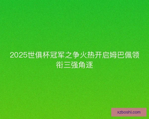 2025世俱杯冠军之争火热开启姆巴佩领衔三强角逐